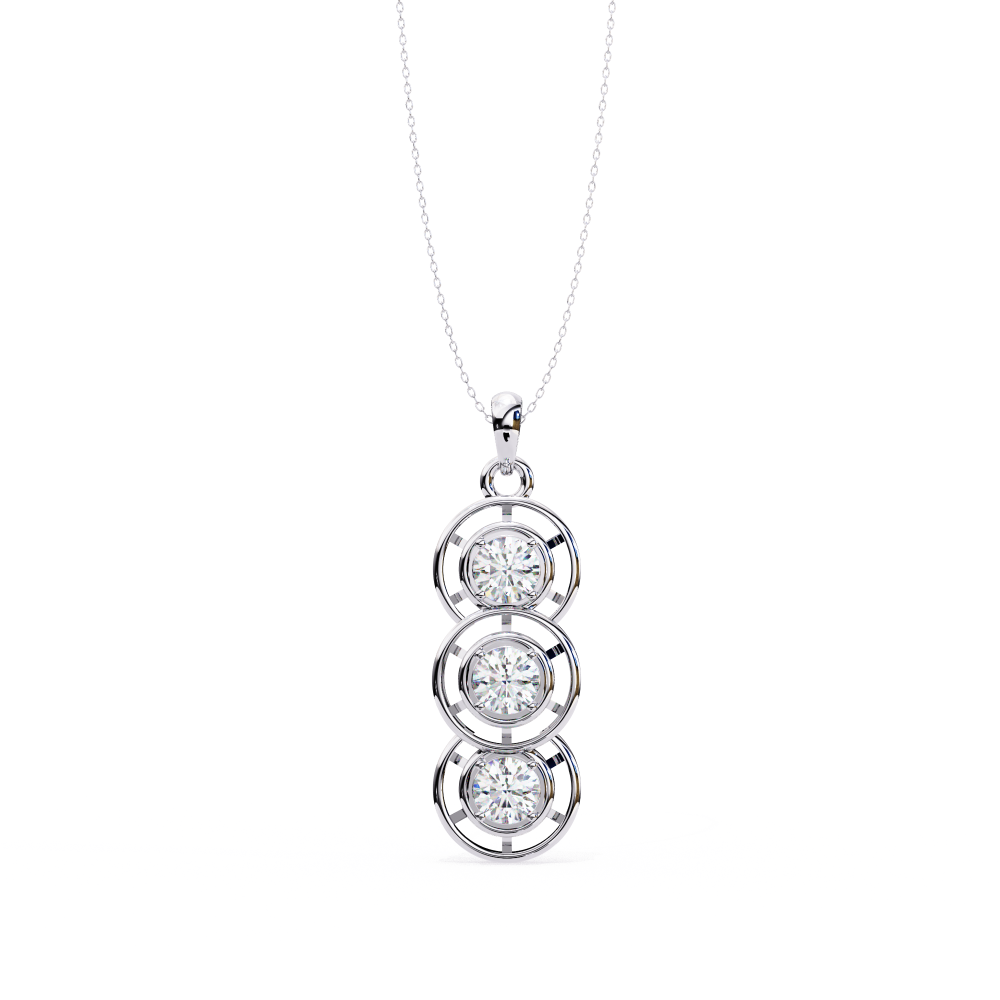 Solitairekart 1.24ct Natural Diamond Trinity Spark Pendant-H Color, VS1 Clarity